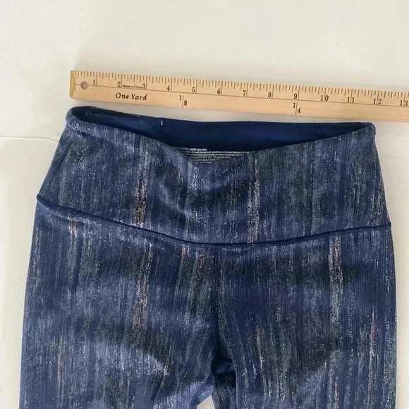 Victoria’s Secret Sport Knockout Tight Blue Metallic Silver Gold Stretch - Picture 2 of 6